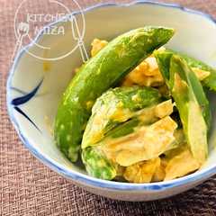 A picture of 春野菜と鶏ささみのカレーマヨ和え.