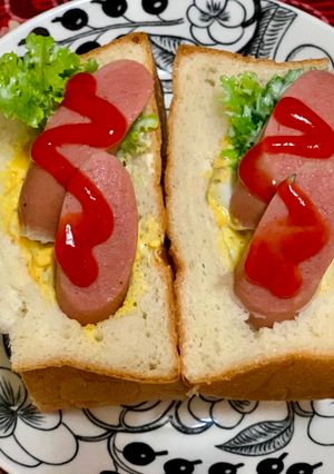 ポケットサンド/わさび菜・卵・ウインナー-レシピのメイン写真