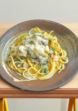 ほうれん草とエリンギのクリームパスタ-レシピのメイン写真