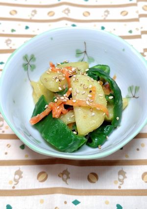 ピーマンとじゃが芋の味噌炒め-レシピのメイン写真