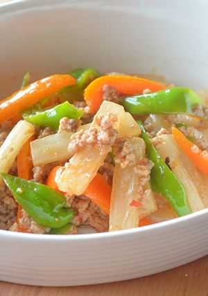 残ったひき肉５５ｇで彩り野菜と大根炒め♪-レシピのメイン写真