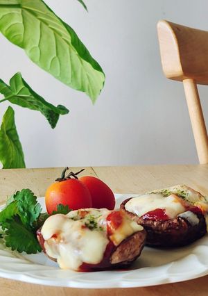 子ども喜ぶ☆トースターで椎茸ピザ☆お弁当-レシピのメイン写真