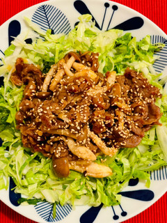韓国風牛肉炒め春キャベツ添え-レシピのメイン写真