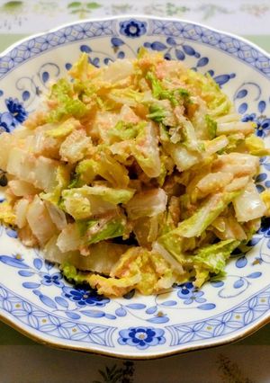 簡単今日の夕飯！野菜たっぷり白菜明太マヨサラダ-レシピのメイン写真