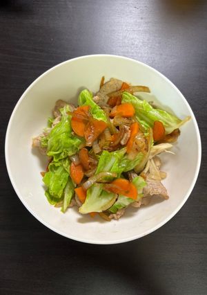 豚肉と野菜の炒め物・1人前-レシピのメイン写真