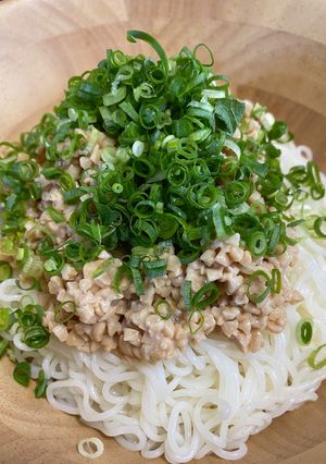 簡単！納豆ぶっかけそうめん-レシピのメイン写真