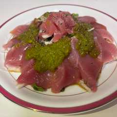 A picture of ミキサー20秒アスパラわさびカルパッチョ.