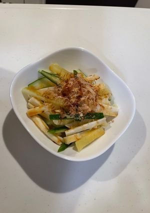 切って和えるだけ！長芋と沢庵の和え物-レシピのメイン写真