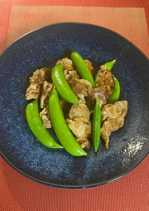 スナップエンドウと豚肉のオイスター炒め-レシピのメイン写真