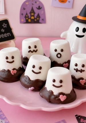 ハロウィンに！マシュマロチョコおばけ🍫👻-レシピのメイン写真