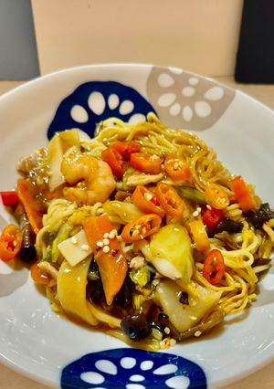 市販の焼きそばに！ちょい足し！青(橙)唐辛子-レシピのメイン写真