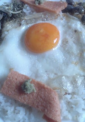 備蓄米でカフェ丼57黒枝豆洗いもずく月見-レシピのメイン写真
