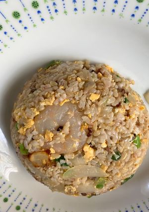 簡単　新玉ねぎでエビ炒飯-レシピのメイン写真