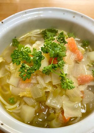 余ったスープと麺でスープスパゲッティ-レシピのメイン写真