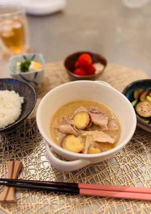 米麹白味噌とタニタ減塩味噌が美味しい豚汁-レシピのメイン写真