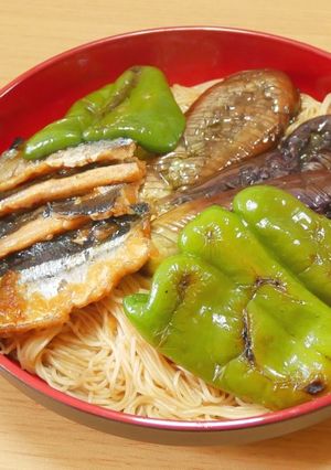 さんま蒲焼そうめん-レシピのメイン写真