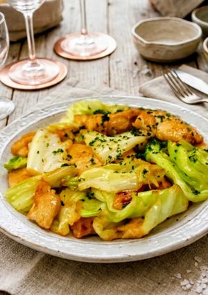 キャベツと鶏胸肉炒め♪レモンバターソース-レシピのメイン写真