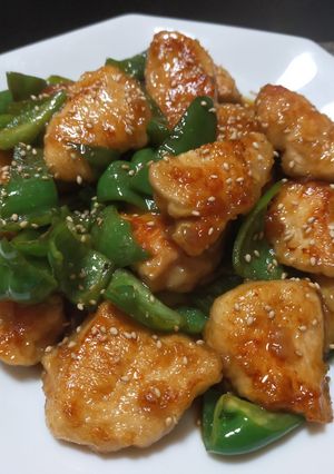 鶏むね肉とピーマンのポン酢炒め-レシピのメイン写真