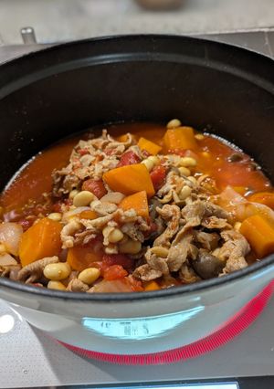 簡単！！栄養抜群！！豚肉と大豆のトマト煮-レシピのメイン写真