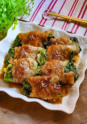 ムダにしない！レタスのあまから肉巻き-レシピのメイン写真