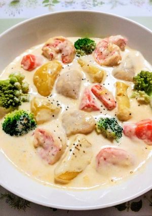 短時間！ホタテとエビのクリームシチュー-レシピのメイン写真