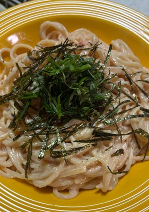 和えるだけ！明太マヨの大葉乗せ冷製パスタ-レシピのメイン写真