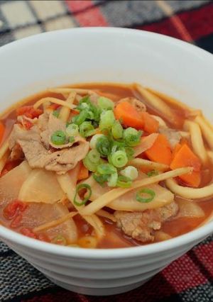 トマ豚じるうどん-レシピのメイン写真