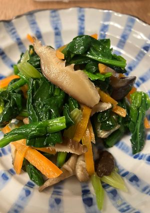 ほうれん草と干し椎茸の和物-レシピのメイン写真