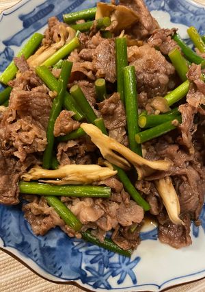 牛肉とにんにくの芽の炒め物-レシピのメイン写真