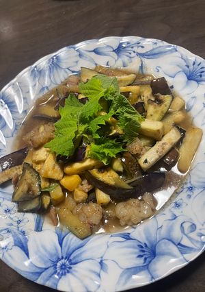 水なすホルモン牛炒めしそのせ-レシピのメイン写真