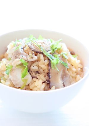 炊飯器で手軽に【ネギ豚おこわ】-レシピのメイン写真