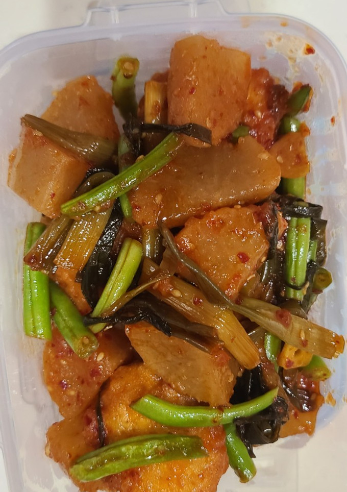 煮物大根でネギキムチ炒め-レシピのメイン写真