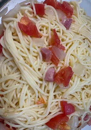 簡単美味しいトマト玉ねぎベーコンの冷製パスタ-レシピのメイン写真