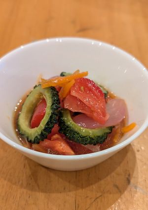 ゴーヤとトマトの揚げ浸し-レシピのメイン写真