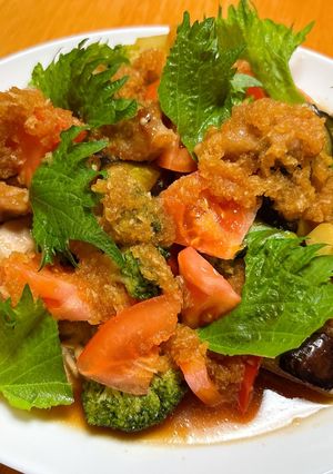 鶏肉と彩り野菜の炒め！おろしポンズかけ-レシピのメイン写真