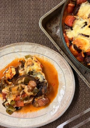 なすとピーマンのトマトチーズ焼き😻-レシピのメイン写真