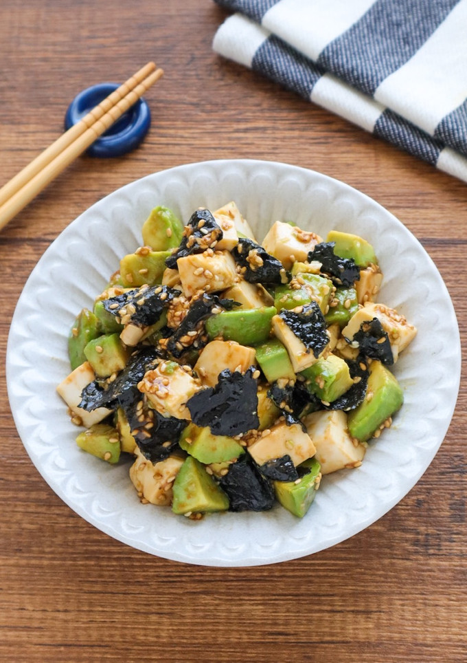 やみつき♡アボカドと豆腐の梅海苔和え-レシピのメイン写真