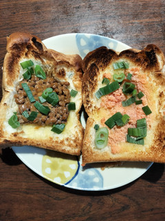 納豆ネギトーストとたらこのネギトースト-レシピのメイン写真
