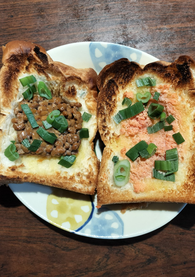 納豆ネギトーストとたらこのネギトースト-レシピのメイン写真