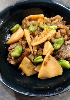 そら豆とたけのこと牛肉のオイスター炒め-レシピのメイン写真