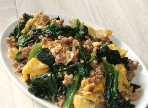 冬の味わい！ちぢみほうれん草と卵炒め-レシピのメイン写真