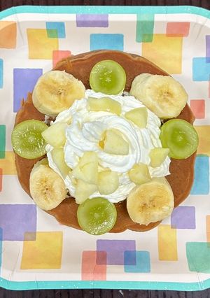 フルーツ盛りチーズチョコパンケーキ-レシピのメイン写真