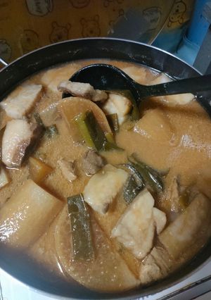 猪肉と大根とネギの味噌煮込み-レシピのメイン写真