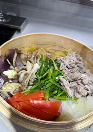 豚肉と夏野菜のせいろ蒸し-レシピのメイン写真