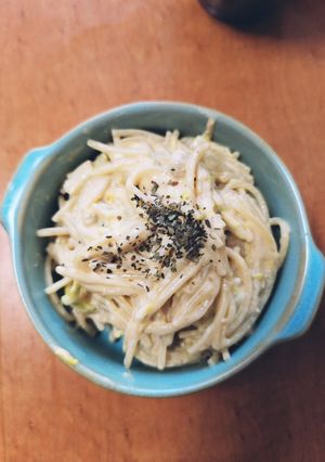 焼鯖と白菜のチリソースマヨサラ風パスタ-レシピのメイン写真