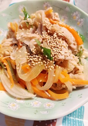 豚しゃぶしゃぶと野菜の蒸し煮-レシピのメイン写真