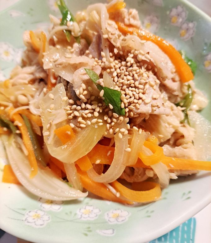 豚しゃぶしゃぶと野菜の蒸し煮-レシピのメイン写真