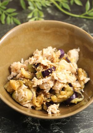 簡単！茄子とサラダチキンの中華だし和え-レシピのメイン写真
