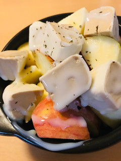 ザク切りリンゴ&アイスクリームのデザート-レシピのメイン写真