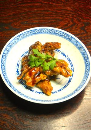 簡単本格・黒酢の酢豚・揚げ焼きパクチー添-レシピのメイン写真